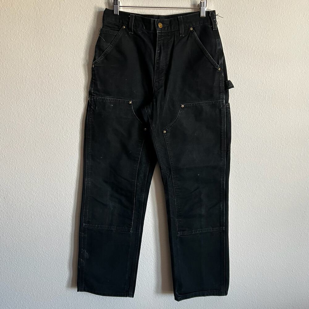 Carhartt B01 BLK faded black double knee work wear carpenter pants